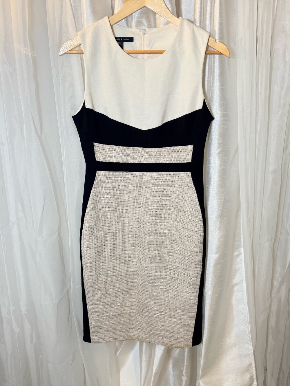 Judith & Charles Colorblock Sleeveless Dress in Black & White office interview